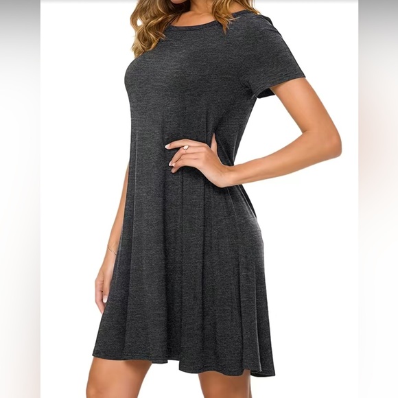 SOLID SIMPLE T-SHIRT DRESS - Picture 10 of 13